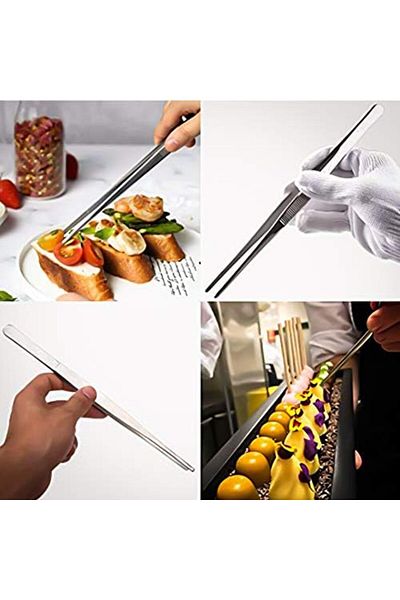 STOREMAX Jvnnastore 304 Stainless Steel Barbecue Tweezers, Professional Kitchen Tweezers, Long Handle Food