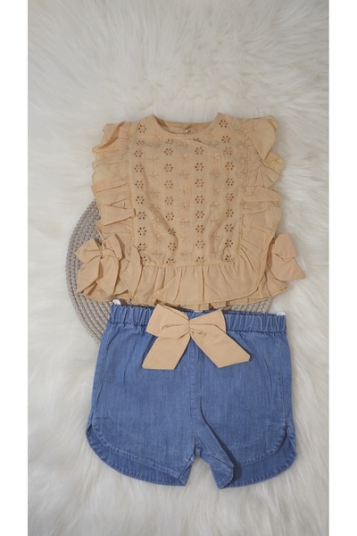 Necix's Kız bebek fiyonk detaylı şort/bluz takım