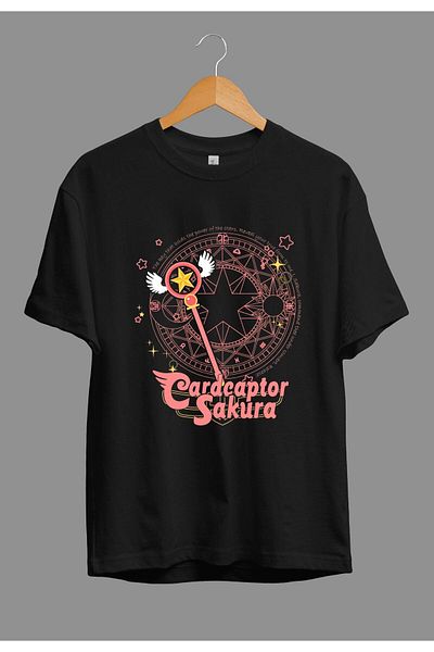zokanime Oversize Cardcaptor Sakura Magic Items Anime Character Printed Custom Design T-Shirt