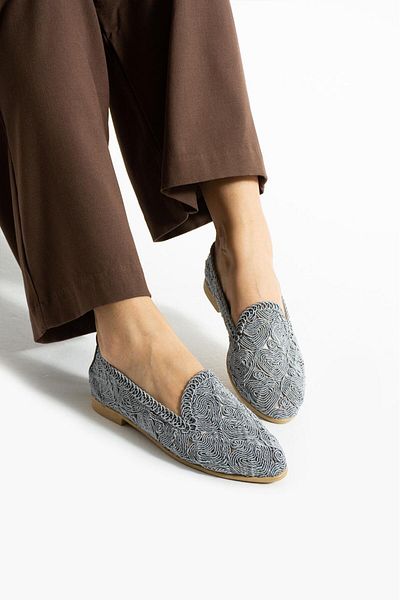 topukludünyası Embroidered Plain Lace Women's Ballerinas