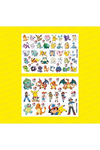 Ceres Studio Pokemon Sticker Set - 3 Sayfa 100 Etiket