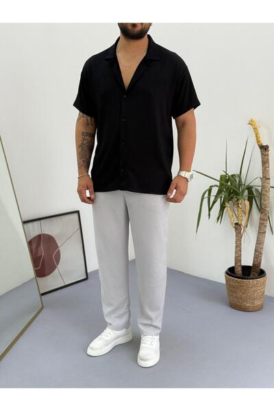 Combineman35 Short Sleeve Crinkle Fabric Summer Lycra Unisex Women's Men's Short Sleeve Shirt Tracksuit Set