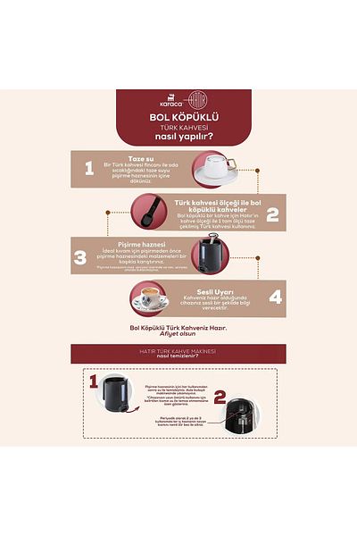 Karaca Hatir Plus Filter Coffee, Turkish Coffee and Tea Machine 5 Products in 1