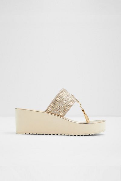 Aldo Fassbıder - Women's Textile Gold Filled Heel Slippers