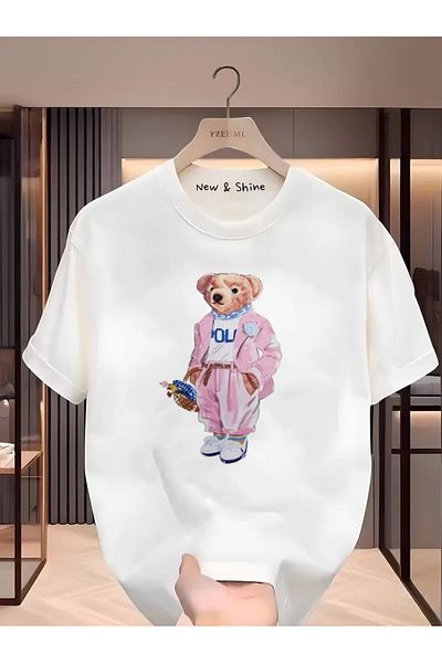 New Shine Μπλουζάκι με στάμπα Pink Bear
