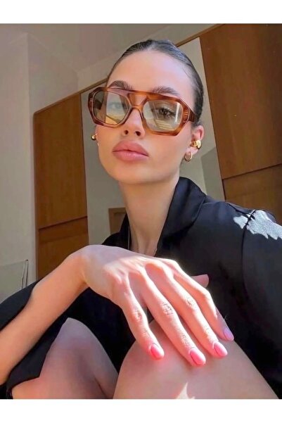 LOOKUP Güneş Gözlüğü UV400 Korumalı Leopar Çerçeve Yeşil Cam Yeni Sezon Popül...