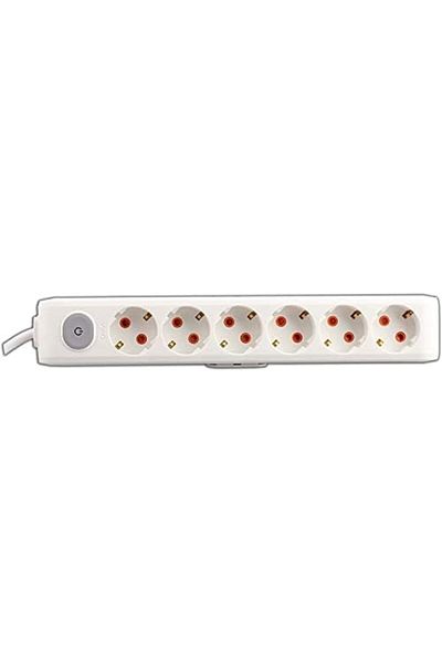 MCreative Multi-Let Six Socket Switched Grounded Wired Child Proof 2 Mt