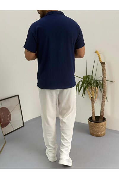 Combineman35 Short Sleeve Crinkle Fabric Summer Lycra Unisex Women's Men's Short Sleeve Shirt Tracksuit Set