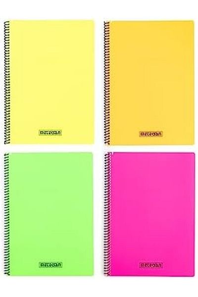 STOREMAX Jvnnastore Karina Neon Series, A4 80 Sheets Checkered Pp Cover Spiral Notebook, Orange Trendyfr 646