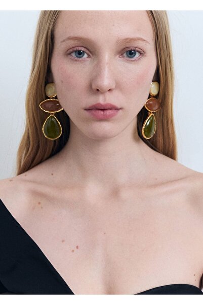 MANGO Woman Náušnice s korálkovými vložkami