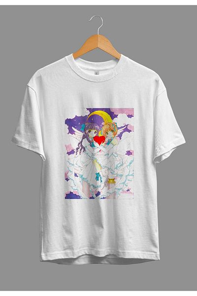 zokanime Oversize Cardcaptor Sakura Tomoyo Daidouji And Sakura Anime Character Printed Special Design T-Shirt