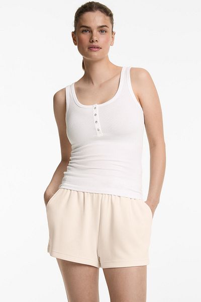 Oysho Sleeveless buttoned top with cotton and modal