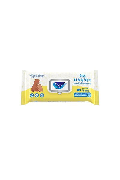 FINE BABY ALL BODY WIPES 72S CHAMOMILE&ALOEVERA