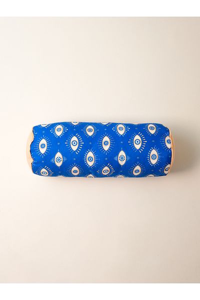 Galia Tasarım Blue Eye Evil Eye Patterned Cylinder Sausage Roll Pillow