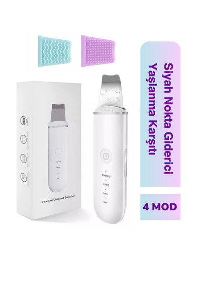 PSD Kozmetik Ultrasonik Yüz Temizleme Spatulası (Scrubber) - Siyah Nokta ve Temizleyici, Cilt Sıkılaştırıcı