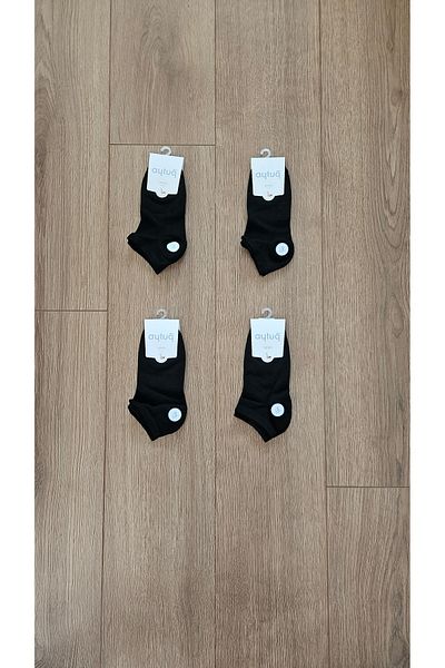 Aytuğ Дамски летни чорапи до глезена от бамбук, 4 чифта (черни) - 34201-4
