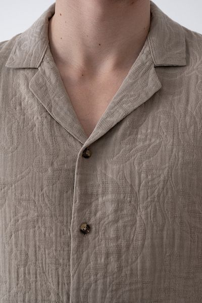 İLKCET MODA Embossed Pattern Men's Oversize Shirt