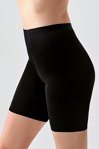 C&City Bezešvý korzet s vysokým pasem a šortkami 9209 - černý laserem řezaný