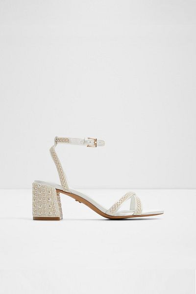 Aldo BOUCLETTIE - Γυναικεία υφασμάτινα πέδιλα με τακούνι White Block