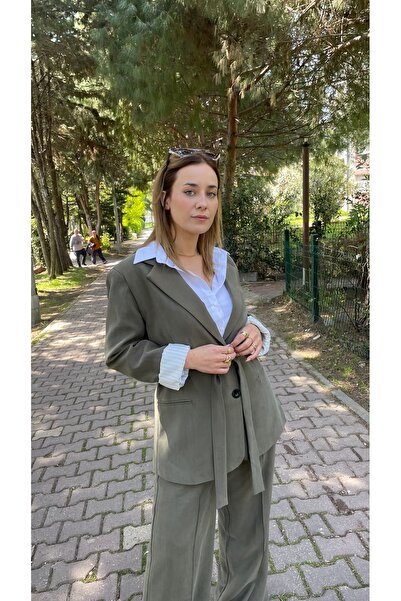 AYLİMODA Haki Blazer Ceket Pantolon Takım