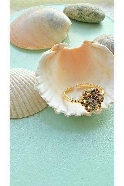 stainless steell Ring with Snowflake Motif