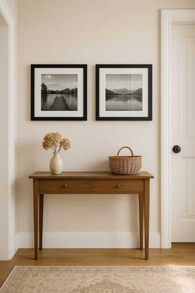 Tuğra Sanat Galerisi Dekoratif Tablo Seti 25x25 Cm / 35x35 Cm Siyah Çerçeve B...