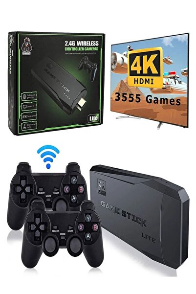 PREPARE 4K Destekli Atari 2.4G Uyumlu Kablosuz Çift Kol Atari Retro 20.000 Üzeri Oyun Game Stick