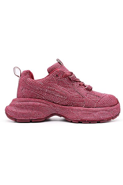 Tmall Women's Sports Shoes, Made Of Eco-suede Leather, D1390, Burgundy
