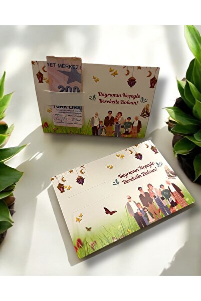 tugce shopping 20 Adet Aile Bayram Hediye Kartı Tebrik Kartı Kurban Bayramı Para Kartı Bayramlık Harçlık Kartı