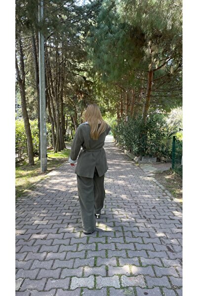 AYLİMODA Haki Blazer Ceket Pantolon Takım