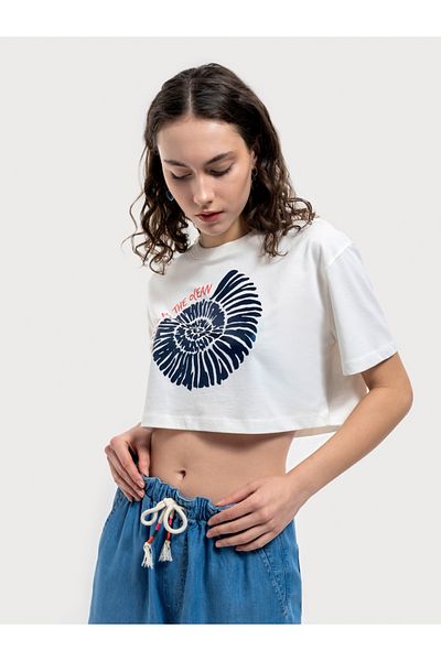Loft Women's Loose Crop T-Shirt K.Sleeve