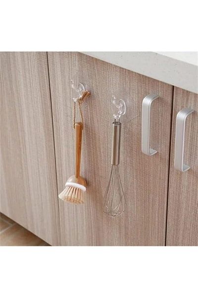 STOREMAX Jvnnastore Home 6 Pieces Self Adhesive Transparent Hanger Towel Holder, Adhesive Strengthened