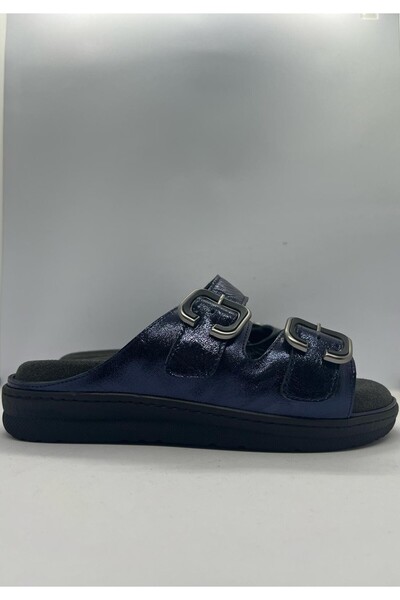 Ortopedia Kadın Hakiki Deri Comfort Ortopedik Terlik 2225 - LACİVERT