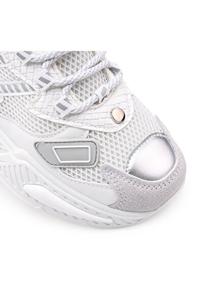 Tmall Pantofi sport pentru femei, cu inserții de plasă, D1394, albi