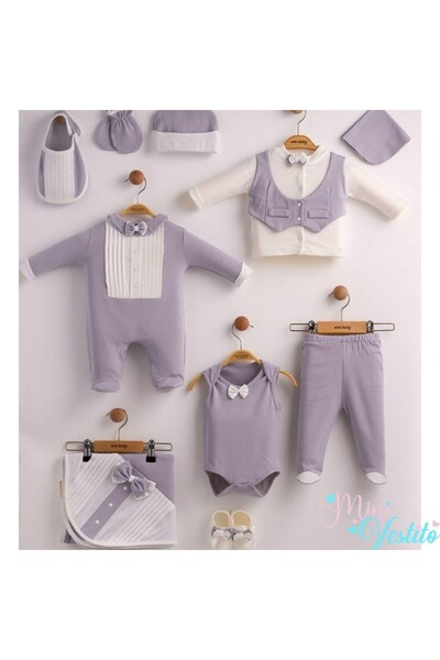 MiniVestito 🎩 "Minik Beyefendi" 10 Parça Erkek Bebek Hastane Çıkışı Takımı