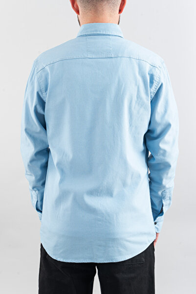 bombe Men's Slim Fit Slim Fit Men's Denim Shirt Ice Blue