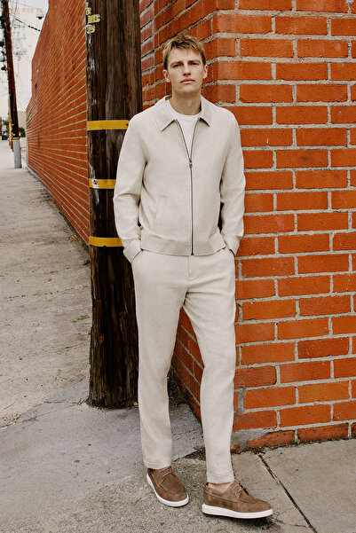 ALTINYILDIZ CLASSICS Altınyıldız ACE001252130 Bej Erkek Slim Fit Keten Pantolon