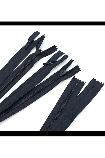 BİGÜMEX Fermoar Ascuns Culoare Negru 5buc -22 cm