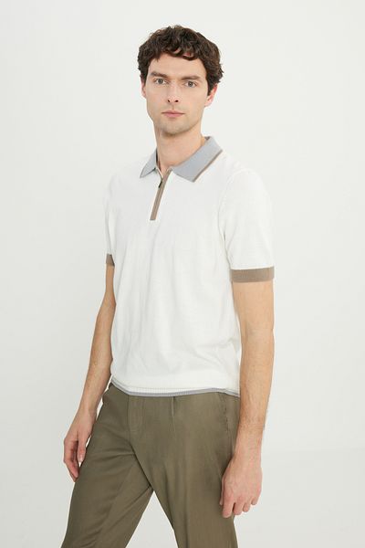 ALTINYILDIZ CLASSICS Altınyıldız Ace072252030 Mink Men's Polo Neck Knitwear Standard Fit T-Shirt