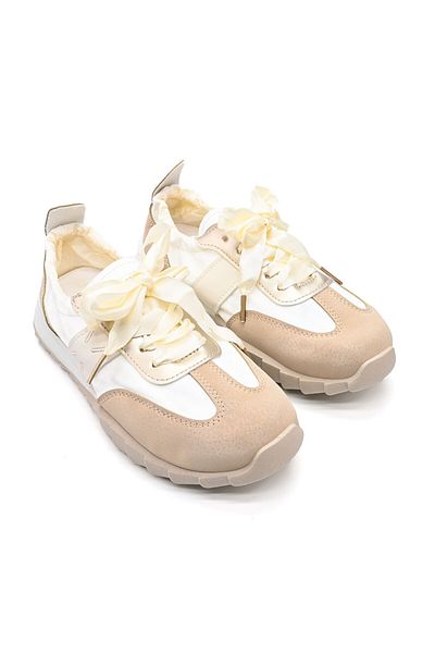 Tmall Women's sports shoes, Textile material, D1380, Beige