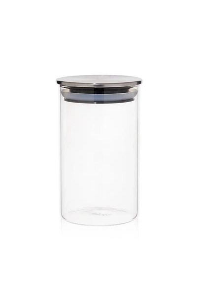 Hanedanev Borosilicate Glass Jar with Metal Lid with Metal Lid and Silicone Gasket 8,5*15 cm