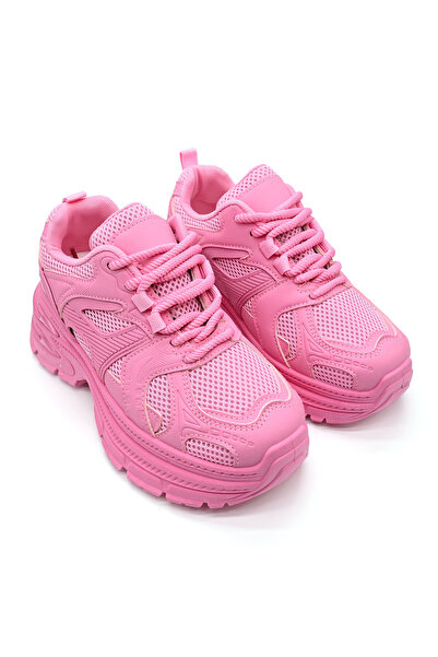 Tmall Pantofi sport pentru femei, cu inserții de plasă, D1387, fuchsia