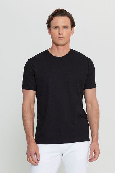 ALTINYILDIZ CLASSICS Altınyıldız Ace091252300 Black Men's Crew Neck Slim Fit T-Shirt