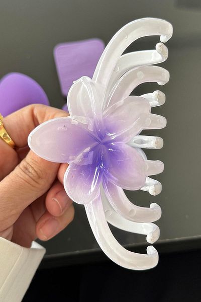 TAKIŞTIR Set de cataramă cu zăvor de culoare violet/ Burete de machiaj/ Burete de pudră