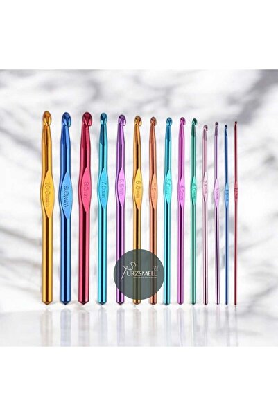 urzsmell RENKLİ Metal Saplı Tığ Yün Örgü Penye 2 mm Tığ 1 ADET
