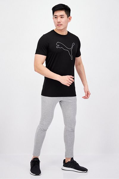 Puma Men Sport Fit Short Sleeve Running T-Shirts, Black