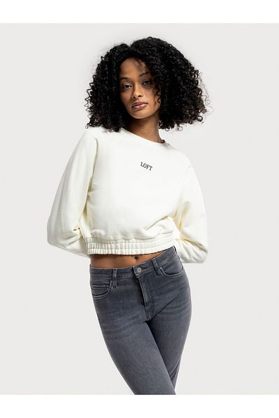 Loft Women's - Regular Fit Long Crop Sweatshirt