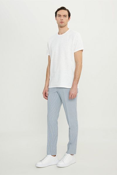 ALTINYILDIZ CLASSICS Altınyıldız ACE091252300 Екрю Мъжки велосипеден яка Slim Fit тениска