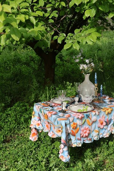 vintagetasarım fata de masa model 3d cu volane 150x120cm