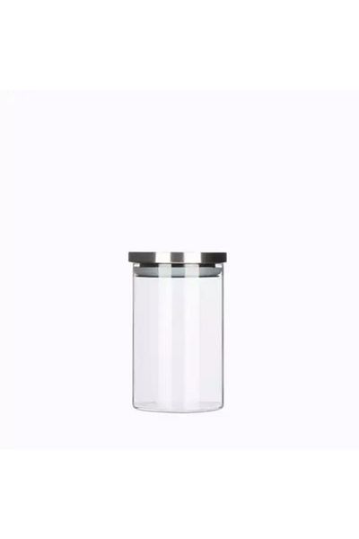 Hanedanev Borosilicate Glass Jar with Metal Lid with Metal Lid and Silicone Gasket 8,5*15 cm